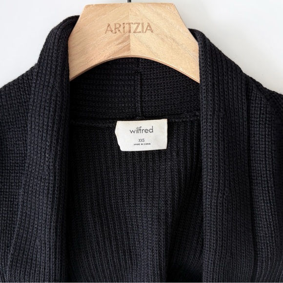 Aritzia Wilfred Olivie Merino Wool Long Vest Cardigan Black XXS - Picture 3 of 14